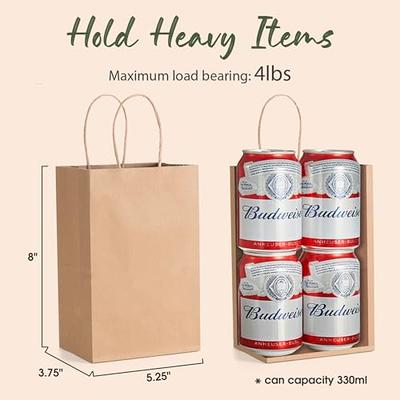 Kraft Paper Bags 50pcs 5.25x3.75x8 Inches Small Paper Gift Bags