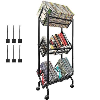 Montex Vinyl Record Storage Shelf Metal 50 Inch Tall, Black