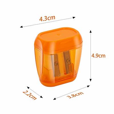 KIDMEN 12 PCS 2 Holes Small Manual Pencil Sharpener with Lid,for