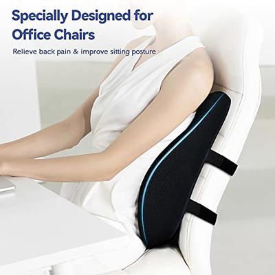 Lumbar Support Pillow for Office Chair Back Support Pillow for Car, Computer,  Gaming Chair, Recliner Memory Foam Back Cushion for Back Pain Relief  Improve Posture, Mesh Cover Double Adjustable Straps 