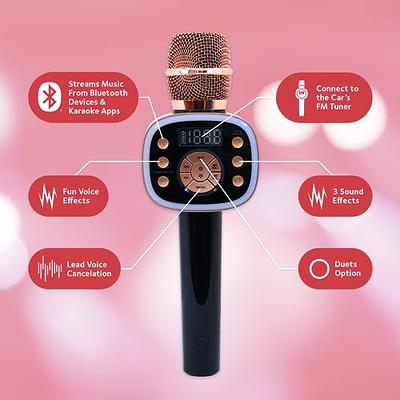 Portable Wireless Bluetooth Karaoke Microphone Holiday Gifts Rose Gold