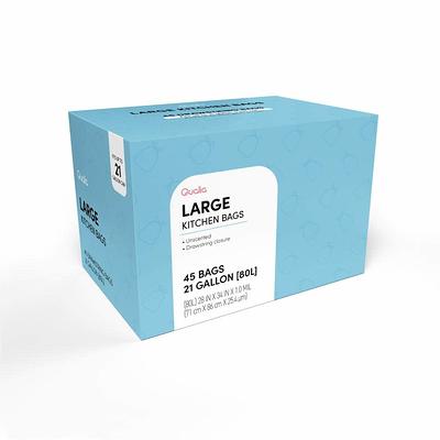 Plasticplace 21 Gallon / 80 Liter White Drawstring Garbage Liners