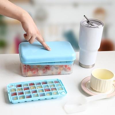 Ice Cube Tray with Lid, Ice Trays for Freezer Comes with Ice Bin