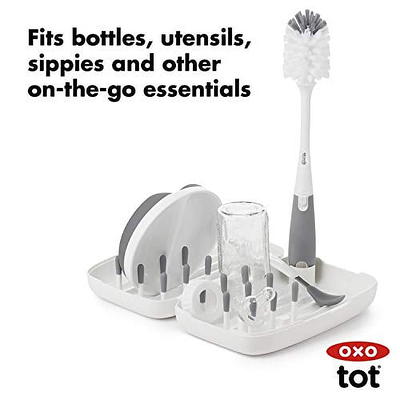 OXO Tot On-The-Go Drying Rack With Bottle Brush - Gray - Yahoo