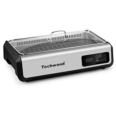 Techwood 1500W Indoor Table Grill with 8 Cheese Melting Pans(Black)