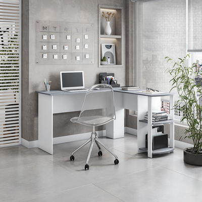 Techni Mobili Functional L-Shape Desk with Storage, Grey - Sam's Club