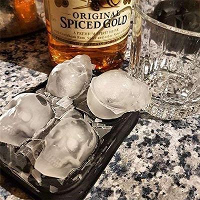 HONYAO Whiskey Ice Ball Mold, Silicone Ice Ball Maker Mold, Ice Cube Trays, Round Sphere Ice Mold - 2 inch 6 Ice Balls, White