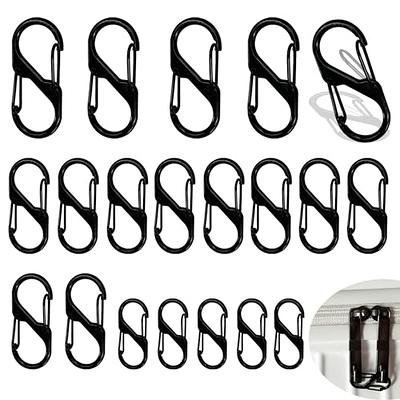  20 PCS Zipper Clips Anti Theft,Zipper Pull Replacement,for  Luggage, Backpacks,Jackets,Purses,Handbags,Zipper Locks for Backpacks Dual  Opening S Shaped Carabiner for Luggage Suitcase Camping (Black)