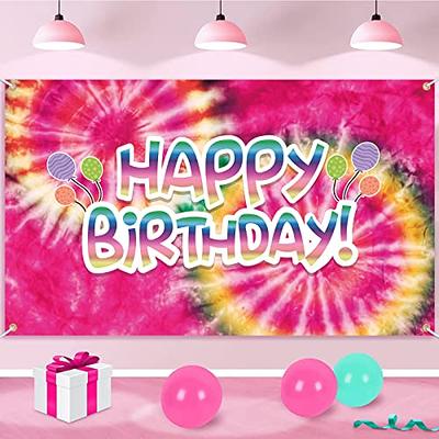 Tie Dye Birthday Party Backdrop Banner Decorations Tie Dye Themed Happy  Birthday Background Colorful Paint Rainbow Party Decorations Supplies for  Girls Kids - Yahoo Shopping