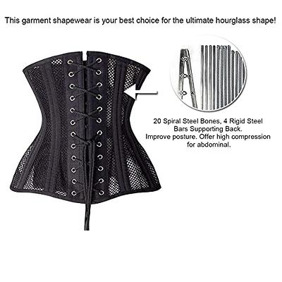 Steel Boned Heavy Duty Women's Under Bust Waist Training Shaping Satin  Corset