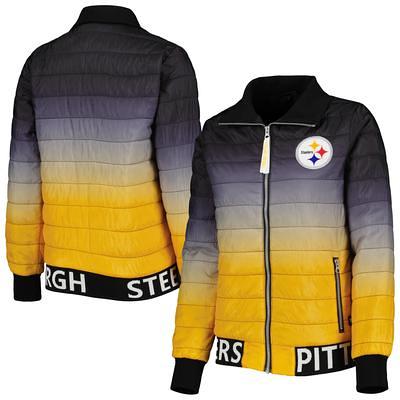 Starter Men's Black/Gold Pittsburgh Steelers Leader Varsity Satin Full-Snap Jacket