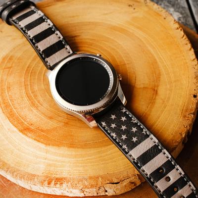 For Samsung Galaxy Watch 42mm 46mm Real Leather Wrist Strap For