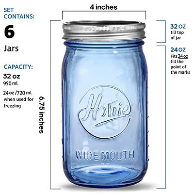 [1 Count 64 oz. Wide-Mouth Glass Mason Jars with Metal Airtight Lids and  Bands 2 Quart Large For Preserving, & Meal Prep