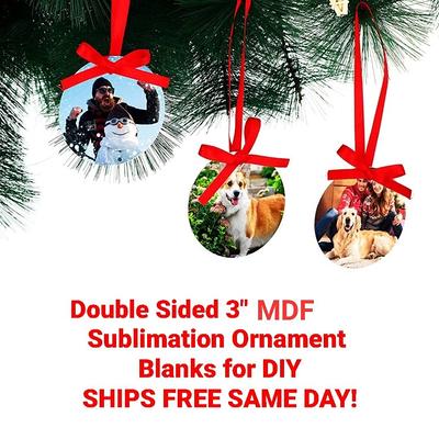 Ten Double Sided 3 Inch Sublimation Christmas Ornament Custom Gift