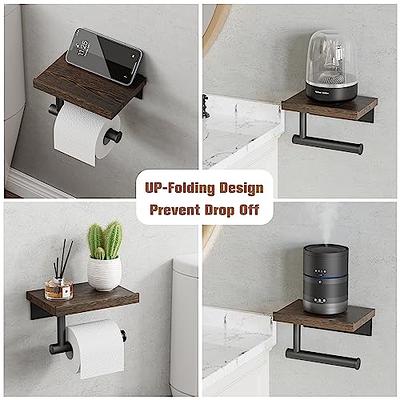 Wood Toilet Paper Holder- Wooden Wall Mount Toilet Paper Holder, Bathroom  Storage, Phone Holder Box, & Restroom Storage, Black Walnut Wood.