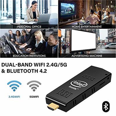 PC Stick Mini Computer Stick 128GB ROM 4GB RAM with Intel Atom Z8350 &  Windows 10 Pro Support Auto-On After Power Failure,Support 4K HD,Dual Band  WiFi