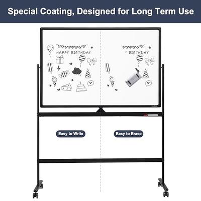 Dry Erase Whiteboard Easel on Wheels - 70'' x 36'' Large Double Sided  Mobile Whiteboard, Reversible Magnetic Rolling White Board for Home Office  Classroom, Flip Chart Holders and Paper Pad - Amazing