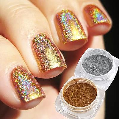 6 Boxes Sugar Glitter For Nails Dip Powder Dust Yellow Set Pigment Powder  Nails Glitters For