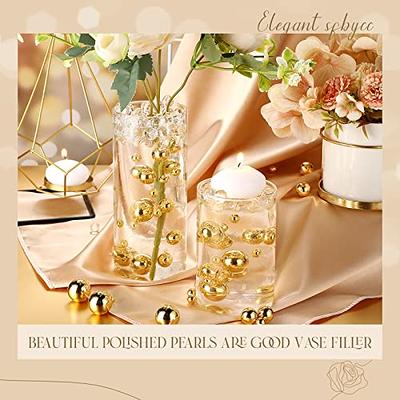 Suream 500PCS Floating Gold Pearls and 4600PCS Water Gel Beads for  Centerpieces, Round No Hole Beads for Vase Filler, Table Scatters, Candle,  Wedding