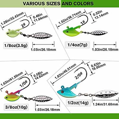 Dovesun Fishing Jig Heads Underspin Jig Heads with Willow Blade Mixed 5  Colors 1/2oz(14g) 15pcs - Yahoo Shopping