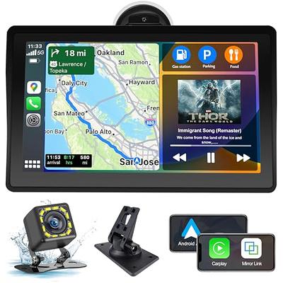 Carpuride W502 - Pantalla portátil inalámbrica para Apple Carplay y Android  Auto para motocicleta, navegación GPS de 5 pulgadas, Bluetooth doble