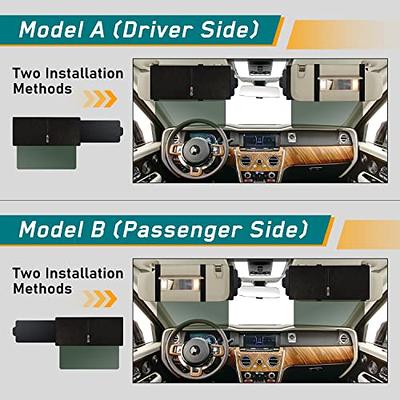 EcoNour Car Sun Visor Extender | One Pull Down Sunshade and One Side Shade  Sun Block Piece for Protection from Sun Glare, UV Rays, Snow Blindness 