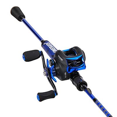 One Bass Fishing Rod Reel Combo, Baitcasting Fishing Pole with Graphite 2Pc  Blanks - Blue -Right Handed - 7' - Yahoo Shopping