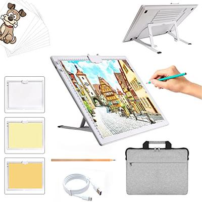 A4 Rechargeable Light Pad with Carry Bag, KOBAIBAN Wireless Magnetic  Tracing Light Box, 5-Level Brightness LED Light Tablet Board, Cordless  Battery