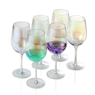 Iridescent Wine Glass set of 2/4/6, 19 oz Pretty Cute Cool Rainbow Colorful  Halloween Glassware - 9.50W x 3.50H - Yahoo Shopping