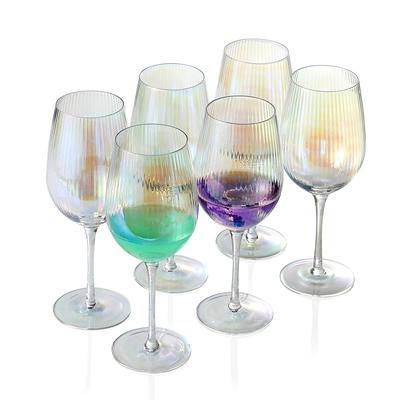 Iridescent stemless wine glasses set of 2/4/6 Unique Cute Gift