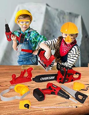 Kids Tool Set with Electric Toy Drill Chainsaw Jigsaw Toy Tools