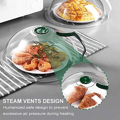 2 Pack Large Microwave Splatter Cover, Transparent Cover, Microwave Plate  Cover Lid with Handle and Adjustable Steam Vents Holes Keeps Microwave Oven  Clean 
