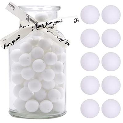 50 Pcs 15mm Silicone Beads, Silicone Beads Bulk Rubber Round Focal Beads for Pens, Durable 15 mm Silicone Beads, Bulk Kit Rubber Beads for Keychain