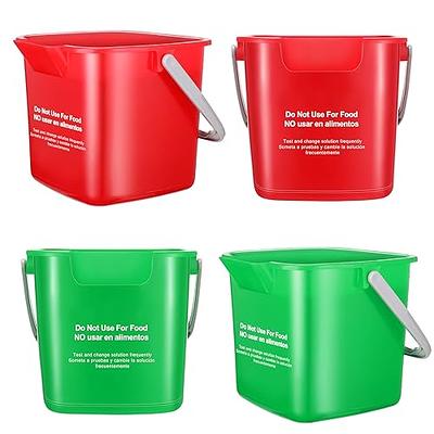 Mifoci Plastic Bucket Cleaning 5 Quart Square Bucket Red Green