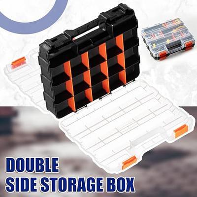 Beeveer 5 Pcs Hardware Box Storage Set Double Side Tool Organizer with  Removable Dividers Versatile and Durable Small Parts Organizer Box, Black  and Orange - Yahoo Shopping