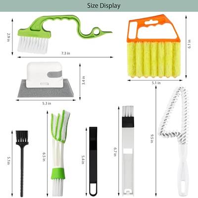 Window or Sliding Door Track Cleaning Brush, Window Blind Cleaner Duster,  2-in-1 Windowsill Sweeper, Hand-held Groove Gap, 4 Pieces