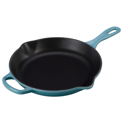 Crock-Pot Artisan 12 in. Cast Iron Nonstick Skillet in Teal Ombre with  Helper Handle 985100795M - The Home Depot