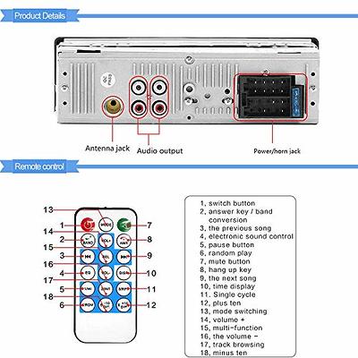 1 Pc Car Stero FM retro radio car 12V Player Bluetooth Stereo MP3 USB AUX  WAV FM