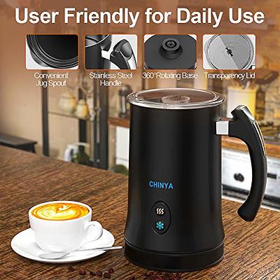 Milk Frother, Electric Milk Steamer with Hot or Cold Functionality, Automatic