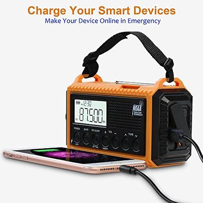 Hand Crank Radio Solar with LED Flashlight for Emergency, Portable NOAA  Weather Radio with Rechargeable Battery for Outdoor Hurricanes, Battery  Operated Radio with AM/FM/SW, SOS Alarm, Phone Charger : :  Electronics