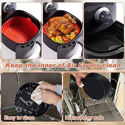 Air Fryer Silicone Liners Pot for 5 to 8 QT Rectangle Silicone Air Fryer  Liner Basket Food Safe Air Fryer Oven Accessories Reusable, Set of 3