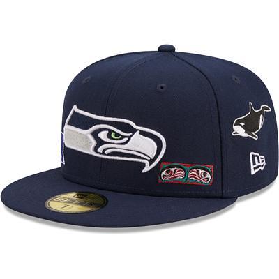 Men's New Era College Navy Seattle Seahawks Plaid Trapper Hat