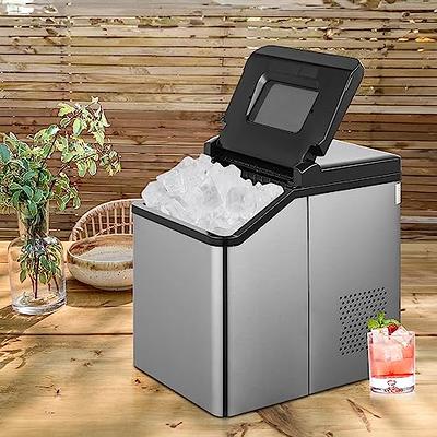 Stainless Steel 33 lbs Countertop Ice Cubes Machine Portable