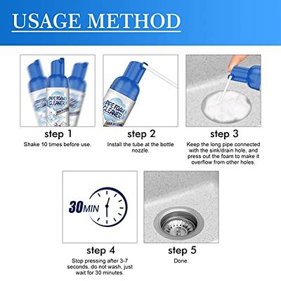 Herios Drain Foam Cleaner - Pipe Dredge Deodorant Foam Cleaner, Powerful  Sink and Drain Cleaner, Liquid Hair Drain Clog Remover & Cleaner, Clog  Remover for Kitchen Drain/Sinks/Tubs (2pc) - Yahoo Shopping