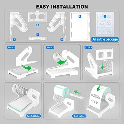 Vazioyar Thermal Label Holder for Rolls and Fan-Fold Labels, Sticker Roll  Holder Work with Desktop Label Printer, Label Stand Shipping Supplies for  Home Office(White) - Yahoo Shopping