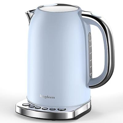 KLEAH Gooseneck Electric Kettle with Temperature Control Stainless Steel  Automatic Shut Off Coffee Kettle Hot Water Boiler Pour Over Tea Kettle 1200