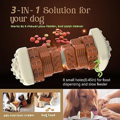 Chew Toys for Aggressive Chewers Large Medium Breeds, Interactive Treat  Dispensing Slow Feeder Indestructible Durable Safe Rubber Teeth Clean Heavy