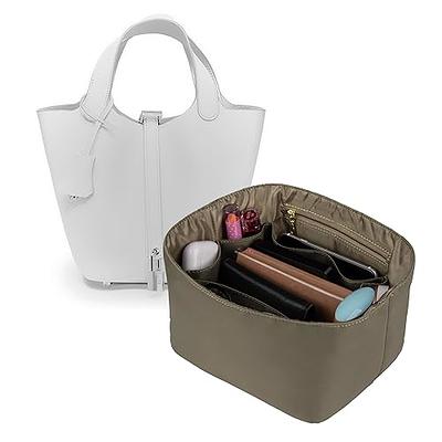 Doxo Felt Organizer Insert Handbag&Tote Purse Organizer Insert Large with Zipper  Bag Fits for Speedy and Neverfull MM Beige Bag