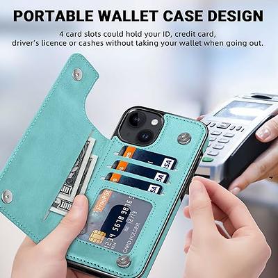 LOHASIC for iPhone 12 Pro Max Wallet Case, 5 Card Holder Phone Cover to Men  Women, Premium PU Leather Credit Slot, Magnetic Clasp Kickstand Protective