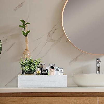  Bathroom White Tray for Vanity Counter - Decorative Wood Tray  Bamboo Toilet Tank Trays for Guest Bathroom Countertop Decor : Home &  Kitchen